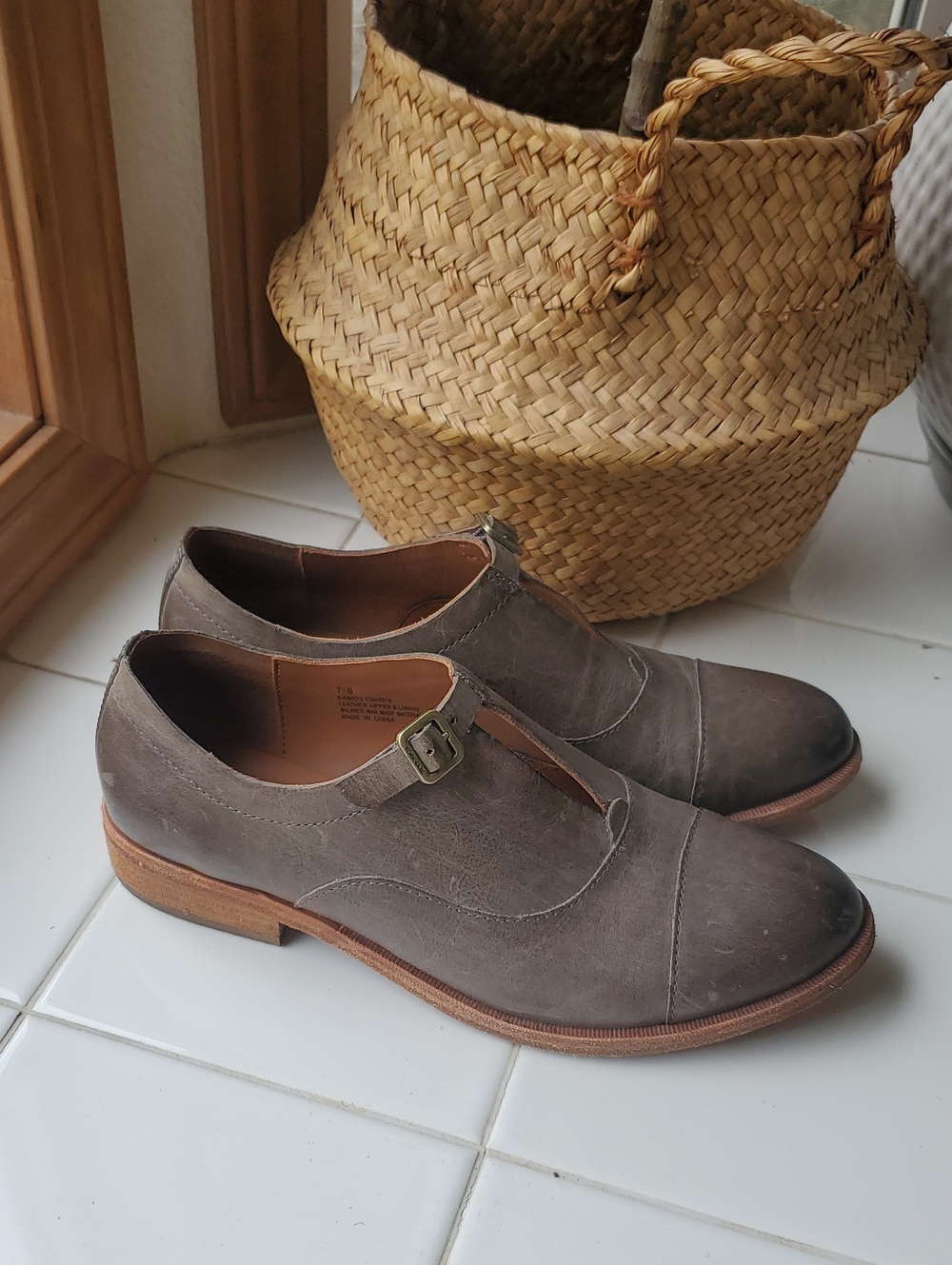 Kork-Ease Niseda Gray Leather Loafers, 7.5